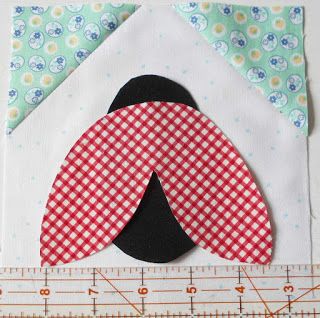 The Patchsmith: Patchsmith Sampler Block 6 - Ladybird Ladybug Quilt Block, Ladybug Quilt, Ladybug Applique, Animal Sewing Patterns, Quilt Block, Craft Work, Patchwork Quilts, Quilting Projects, Baby Quilts