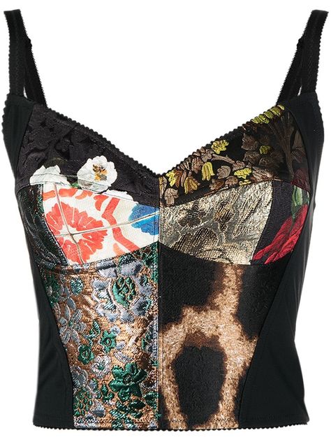 9aa42b31882ec039965f3c4923ce901bdesc48357168ri Blouse Material, Dolce E Gabbana, Bustier Top, Dream Clothes, Corsets, Short Tops, Aesthetic Clothes, Black Floral, Fashion Inspo Outfits