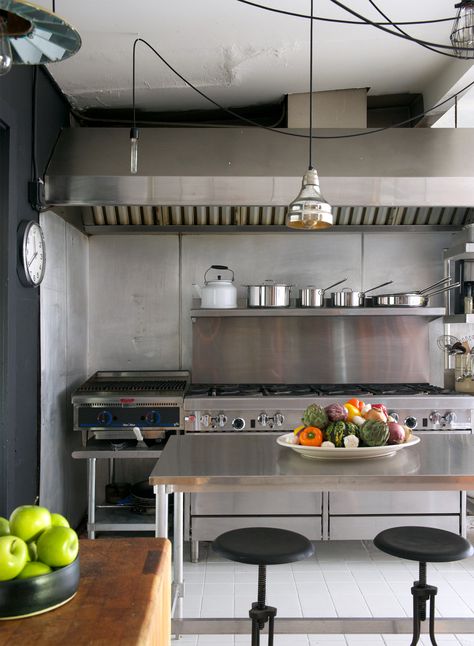 find a small commercial hood like this. Spirits They Can Live With - NYTimes.com Kitchy Kitchens, Small Commercial Kitchen, Restaurant Kitchen Design, Bar Restaurant Design, Kitchen Hood Design, Commercial Kitchen Design, Kitchen Decor Pictures, Dream Bakery, Architecture Restaurant