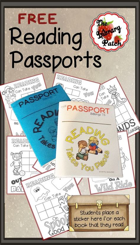 FREE Reading Passports I Love To Read Month Ideas, Reading Crafts For Kids, School Reading Challenge, Reading Month Ideas, Books And Crafts, Read A Thon, Reading Incentives, Reading Buddies, Reading Month