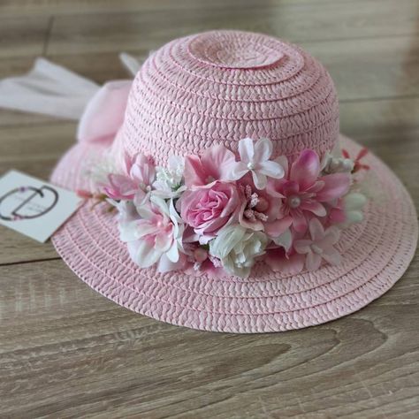 Hat Decoration, Kids Holiday Gifts, Victorian Hats, Tea Party Hats, Holiday Flower, Vintage Tea Party, Easter Flowers, Pink Hat, Flower Tea