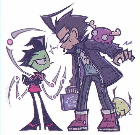 Gir Invader Zim Drawing, Gir Fanart Human, Human Zim Fanart, Gaz Fanart Invader Zim, Gir Zim Invader, Zim Invader Zim Fanart, Dib Fanart Invader Zim, Invader Zim Zim Fanart, Invader Zim X Dib Fanart