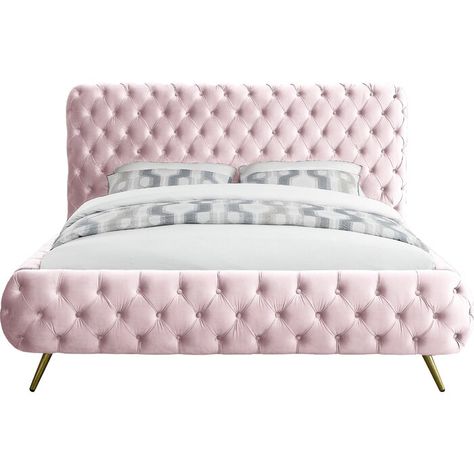 Everly Quinn Eisner Upholstered Sleigh Bed | Wayfair Contemporary King Bed, Velvet King Bed, Velvet Queen Bed, Upholstered Sleigh Bed, Velvet Upholstered Bed, Bedroom Oasis, King Platform Bed, Queen Panel Beds, Chula Vista