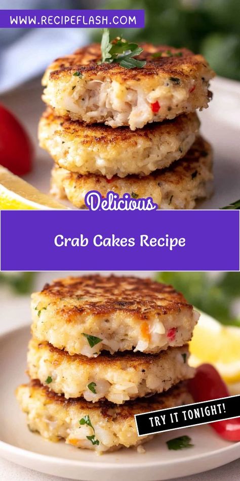 Want to elevate your seafood dinner with a classic dish? Our Crab Cakes Recipe brings the taste of the coast to your kitchen! Enjoy tender, flavorful cakes packed with fresh crab meat. Don’t forget to save this gem for your next seafood dinner inspiration! Crab And Salmon Cakes, Snow Crab Cakes, Crab Cakes Recipe Best Baked, Best Crab Cake Recipe, Homemade Crab Cakes Recipes, Crab Cakes Recipe Best Easy, Crab Cakes Baked In Oven, Canned Crab Cakes Recipe Easy, Crab Cakes With Canned Crab Meat