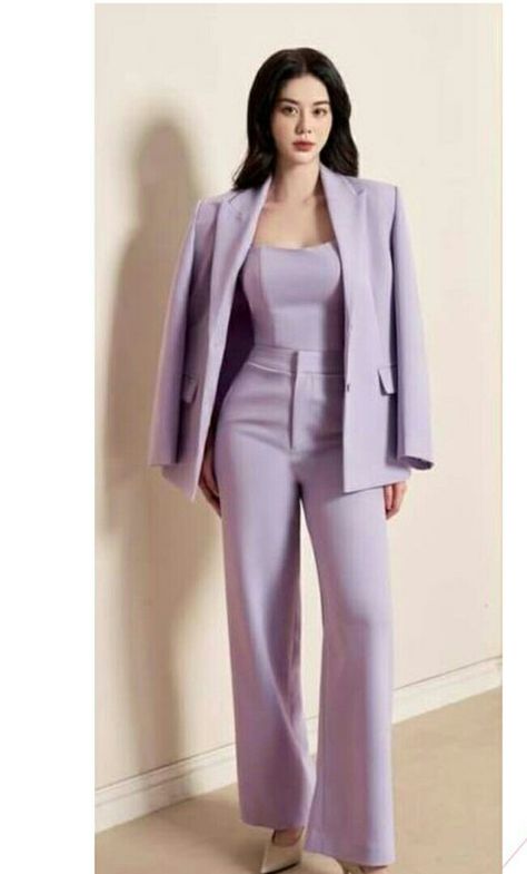 Purple Formal Outfits For Women, Women Suits For Graduation, School Farewell Outfit Ideas, Graduation Suits For Women, Woman Suit Fashion Classy, Designer Dresses Elegant, Fancy Suit, Stylish Fall Outfits, Womens Suits Business