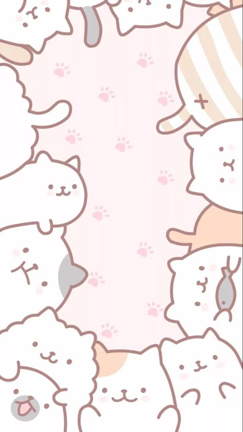 Kawaii Kitty Wallpaper, Pink Cat Wallpaper, Wallpaper Cats, Kawaii Wallpapers, Images Kawaii, Iphone Wallpaper Kawaii, Cocoppa Wallpaper, Whatsapp Wallpaper, Wallpapers Cute