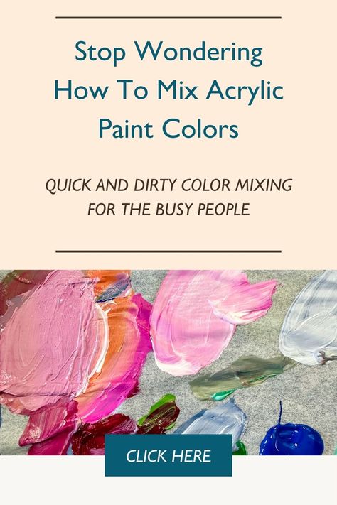 Stop Wondering How To Mix Acrylic Paint Colors | Jen Fletcher Art | Check out my color sketchbook to see how I use a few colors at a time to explore all of the possibilities of color mixing. Click now to watch! How To Mix Acrylic Paint, How To Mix Acrylic Paint Colors, Color Mixing Chart Acrylic Tutorials, Mixing Paint Colors Acrylic, How To Mix Paint Colors, Mix Acrylic Paint Colors, Mixing Acrylic Paint Colors, Acrylic Paint Color Mixing, Acrylic Colour Mixing Chart