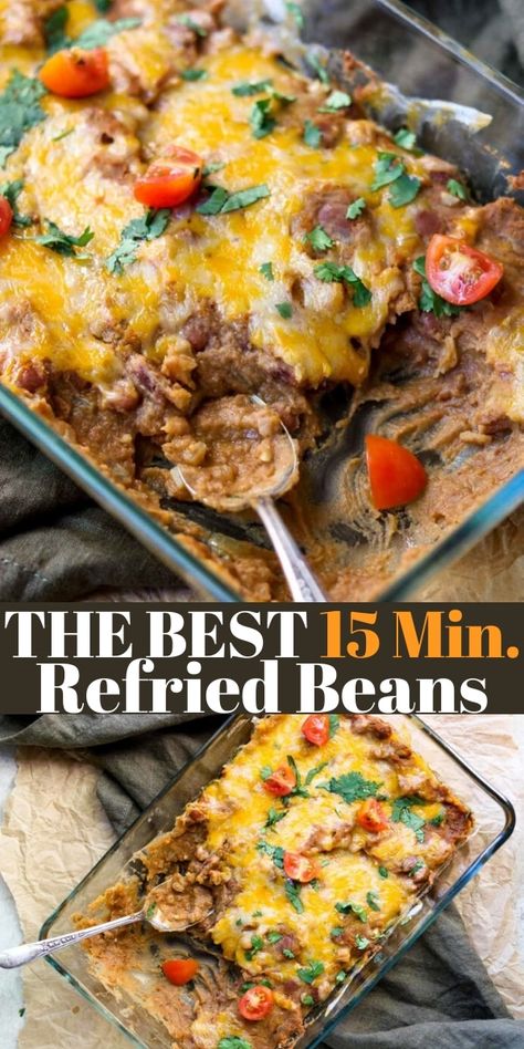 Best Refried Beans Recipe, Best Refried Beans, Refried Beans Recipe Easy, Canned Refried Beans, Mexican Side Dish, Taco Side Dishes, Mexican Side, Refried Bean, Canning Refried Beans