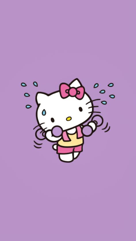 Gym Spotify Covers, Tokidoki Characters, Hello Sanrio, Gym Wallpaper, Kitty Images, Hello Kitty Characters, Hello Kit, Kitty Drawing, Hello Kitty Drawing