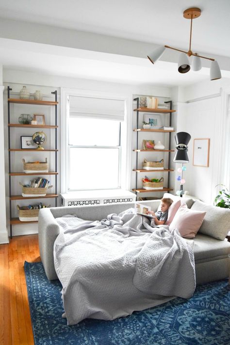 Small Space Living Series- New York City Apartment with Crystal Ann Interiors - Nesting With Grace Apartment In Nyc, Nesting With Grace, New York City Apartment, Small Apartment Living Room, Small Apartment Decorating, Family Of 4, Small Apartment Living, Design Apartment, New York Apartment