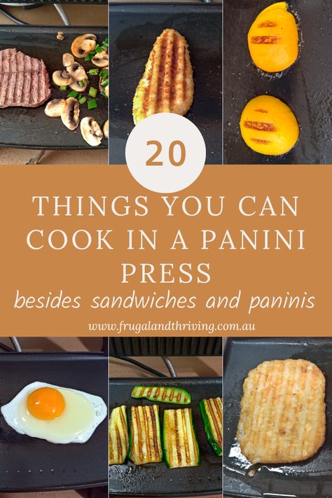 Cooking for one or two? You can have a meal in minutes and save electricity with these 20 things to make in a sandwich maker/panini press. Panini Press Wraps, Sandwich Grill Machine, Cuisinart Panini Press Recipes, Things To Make In A Panini Press, Panini Maker Recipes, Panini Press Recipes Breakfast, Sandwich Press Ideas, Recipes For Sandwich Maker, My Mini Sandwich Maker Recipes