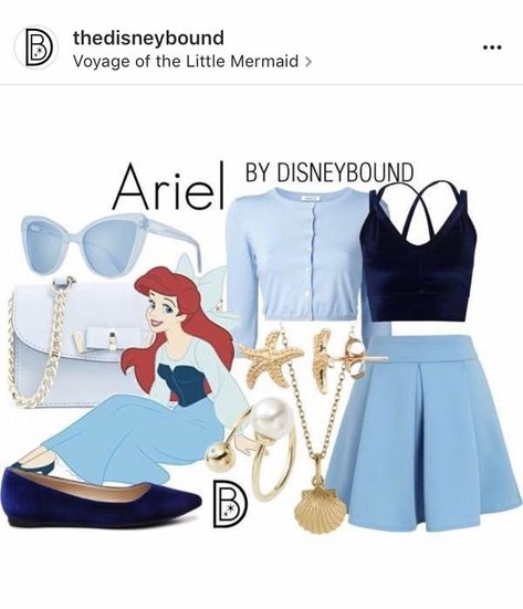 Disneybound Ariel Disney Princess Inspired Outfits, Little Mermaid Outfit, Disney Character Outfits, Disney Bound Outfits Casual, Princess Inspired Outfits, Disney Dress Up, Disney Princess Outfits, Disney Themed Outfits, Cute Disney Outfits