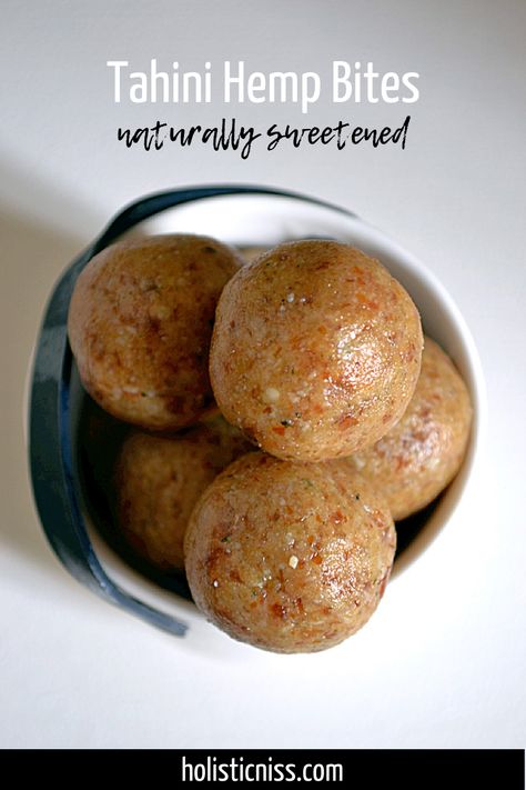 These raw tahini hemp bites are naturally sweetened with dates and make the perfect bite size snack. Date Tahini, Well Balanced Meals, Plant Recipes, Prepping Ideas, Bite Size Snacks, Plant Based Lunch, Plant Based Meal, Healthy Plant Based Recipes, Snack Bites