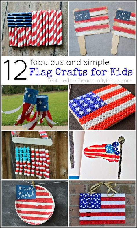 12 Fabulous American Flag Crafts for Kids. Fun patriotic kids crafts for the Fourth of July. American Flag Crafts For Kids, Flag Crafts For Kids, Patriotic Crafts For Kids, American Flag Crafts, Patriotic Kids, Flag Crafts, Summer Crafts For Kids, Patriotic Crafts, Flag Art