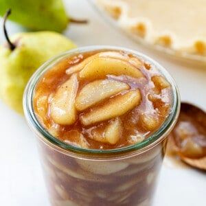 Pear Pie Filling - i am baker Pie Filling Canning, Pear Pie Filling, Pear Filling, Spiced Applesauce, Applesauce Recipe, Pear Pie, Homemade Apple Pie Filling, Apple Sauce Recipes, Sliced Pears