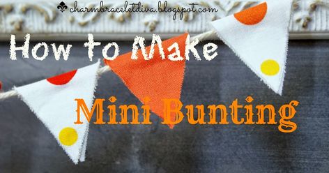 Mini bunting tutorial. Bunting Tutorial, Diamond Template, Bunting Diy, Mini Bunting, Thrifty Diy, Stitch Witchery, Solid Orange, Cotton String, Orange Fabric