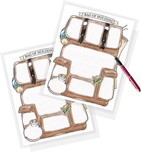 Amazon.com : Adventurer's Inventory Tracking Sheets | 75 Pack | 8.5 x 11" A1 Forms | Inventory Tracker | Bottomless Bag | DND Activity Tracker | Tabletop Fantasy RPG Supplies : Office Products Dnd Inventory Art, Dnd Backpack Inventory, Dnd Inventory Sheet, Dnd Inventory, Dnd Printables, Witchy Mushroom, Dnd Journal, Inventory Tracker, Dnd Character Sheet