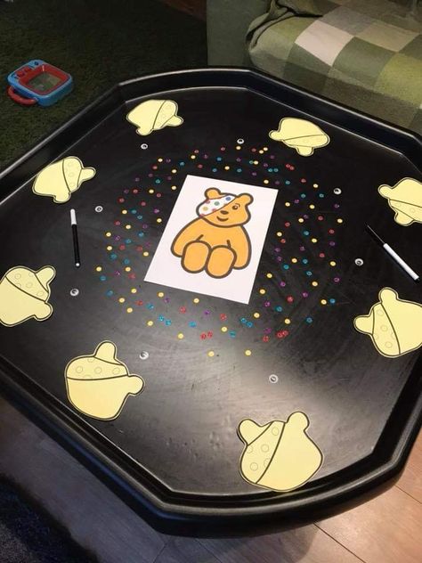 Children In Need Activities Pudsey, Tuff Tray Ideas Toddlers, Charity Activities, Nursery Crafts, November Activities, Eyfs Activities, Nursery Activities, Baby Activities, Childcare Activities