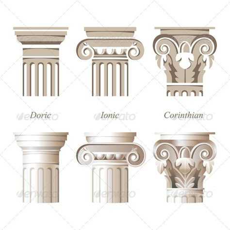 Columns in Different Styles Architecture Facts, Architectural Orders, Greek Columns, Greek Architecture, Romanesque Architecture, Ancient Greek Architecture, Cultural Architecture, Education Architecture, Classic Architecture