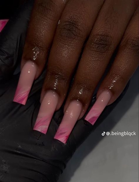 Nail Art Designs Plain, Simple Nail Designs Pink, Simple Marble Nails, Ombre Nails With Design, Pink And Silver Nails, Nail Designs Pink, Pink Marble Nails, Twenty Fine, Vacay Nails