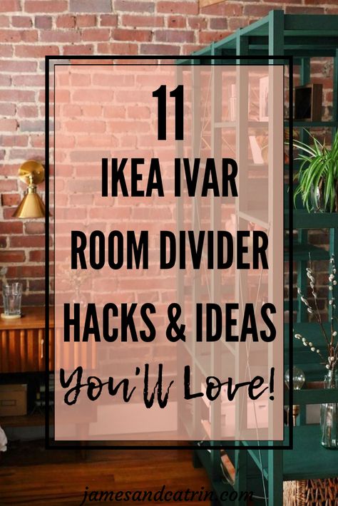 These Ikea Ivar room divider hacks and ideas will give you options to create a stunning room divider or folding screen all by yourself, on a budget. #ikeahacks #ivarroomdivider #ivarfoldingscreen #roomdividerhack #foldingscreenhack Wooden Wall Divider Ideas, Room Divider Furniture Ideas, Using Cabinets As Room Divider, Creating A Room Divider Small Spaces, Wheeled Room Divider, Making A Room Divider, Bonus Room Divider Ideas, Studio Room Divider Ideas Small Spaces, Diy Rattan Room Divider