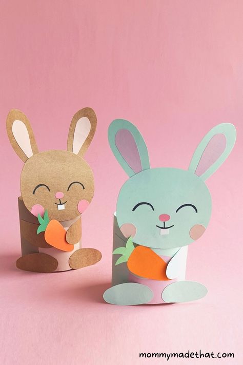 Bunny Rabbit Crafts, Easter Paper Crafts, Paper Bunny, Bunny Templates, Rabbit Crafts, Sharpie Crafts, Fun Easter Crafts, Toilet Paper Crafts, Easter Bunny Crafts