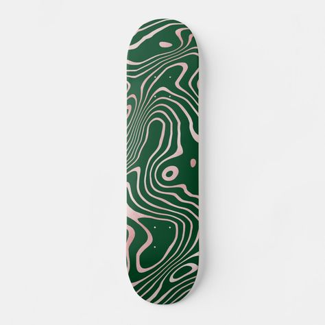 Rose Gold liquid swirl Abstract Green Design Skateboard Gender: unisex. Age Group: adult. Skatedeck Design, Skate 2, Surfboard Art Design, Liquid Painting, Painted Skateboard, Custom Skateboard Decks, Background Stylish, Longboard Design, Skateboard Deck Art