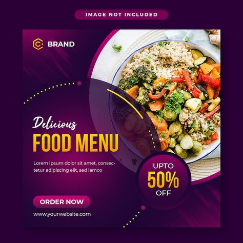 Delicious food social media post and web... | Premium Psd #Freepik #psd #food-offer #restaurant-offer #media-post #restaurant-social-media Healthy Food Instagram, Food Social Media Post, Food Social Media, Restaurant Social Media, Food Post, Food Template, Restaurant Flyer, Food Banner, Instagram Banner