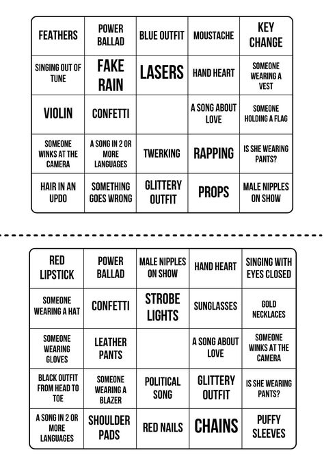 2023 Eurovision Bingo cards Eurovision Party Ideas, Eurovision Cocktails, Eurovision Bingo 2024, Eurovision Party Games, Eurovision Drinking Game, Eurovision Bingo, Bingo Casino, Bingo Online, Eurovision Party