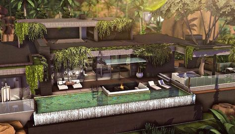 Sims 4 Jungle Adventure House, Sims 4 Jungle Cc, Sims 4 Jungle House, Sims 4 Houses Modern Luxury, Sims 4 Forest House, Sims 4 Modern Mansion, Sims 4 Luxury House, Sims 4 Lots No Cc, Sims 4 Villa