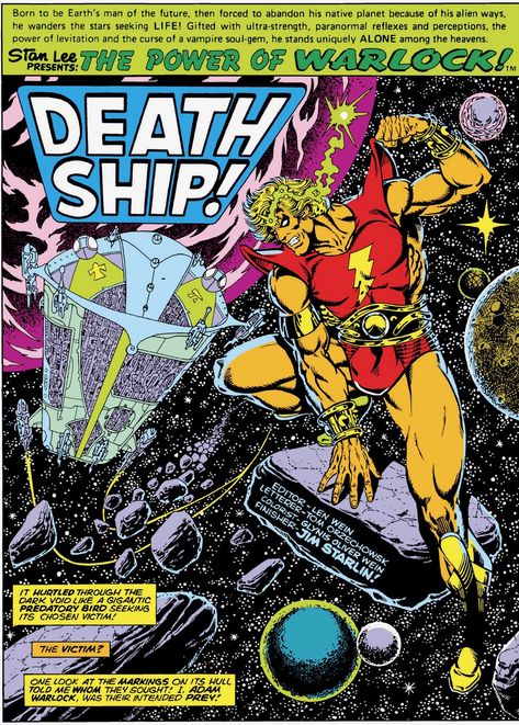 https://flic.kr/p/W5T2jb | Strange Tales 179 splash Jim Starlin Jim Starlin, Comic Art Fans, Adam Warlock, Strange Tales, Sci Fi Comics, Comic Poster, Comic Book Panels, Splash Page, American Comics