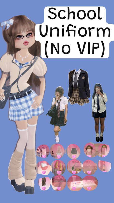 #dresstoimpress #academia #uniform #backtoschool Academia Uniform, Vip Dress, Aesthetic Roblox Royale High Outfits, Uniform Dress, Dress To Impress, Back To School