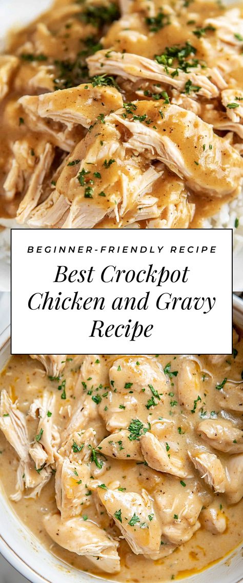 Image for Best Crockpot Chicken and Gravy Recipe Chicken And Gravy In The Crockpot, Chicken And Gravy Crockpot 3 Ingredients, Chicken With Chicken Gravy, Chicken Gravy Stovetop, Biscuits And Chicken Gravy, Chicken And Gravy Recipes Crockpot, Shredded Chicken And Gravy Crockpot, Creamy Chicken And Gravy, Creamy Crockpot Chicken And Gravy