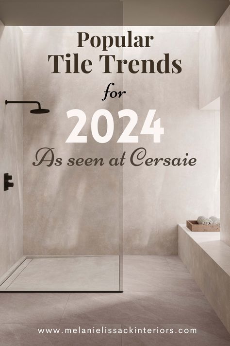 The predicted tile trends for 2024. What tiles will be popular for bathrooms, kitchens, flooring and outdoor exterior tiles next year? Click here to see the new tile designs and styles as seen at Italian trade show Cersaie. Tiles Inspiration, Bathroom All One Tile, Best Tiles For Bathroom, Best Bathroom Designs Modern, Tiles In Bathroom, Modern Bathroom Wall Tiles Design, Bathroom Shower Wall Tile Ideas, Bath Room, Bathroom Interior Tiles