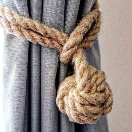 Kefi Store | rope homewares & gifts | The Slow Living Guide Khaki Curtains, Modern Nautical Decor, Rope Tie Backs, Curtain Rope, Modern Nautical, Traditional Style Homes, Curtain Tiebacks, Curtains Holdbacks, Macrame Curtain