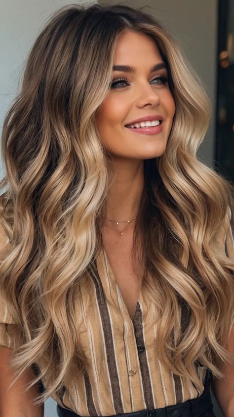 Fall for These 15 Hair Color Trends: The Ultimate Brunette and Blonde Guide - Inspire Inlet Dark Highlights In Blonde Hair, Fall Blonde Color Ideas, Blonde Ombre Hair Color For Brunettes, Dark Blonde For Fall, Ombre Brown Blonde Hair, Balayage With Dark Hair, Fall Hair Blonde Highlights, Fall Hair With Extensions, Makeup For Dark Blonde Hair