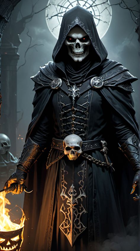 Skull Armor, Grim Reaper Images, Reaper Art, Mythic Legions, Skeleton Warrior, Scary Photos, Warrior Concept Art, Grim Reaper Art, Dark Creatures