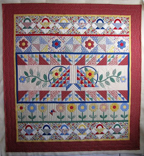 Garden Maze, Row By Row Quilts, Row Quilts, Medallion Quilts, Row Quilt, Basket Quilts, Round Robin, Medallion Quilt, Sampler Quilts