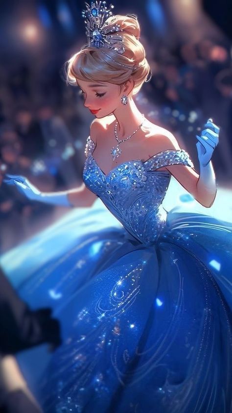 Cinderella Anime, Disney Princess Paintings, Disney Characters Pictures, Cinderella Wallpaper, Princess Illustration, Gal Gardot, Fairytale Gown, Disney Frozen Elsa Art, Disney Princess Artwork