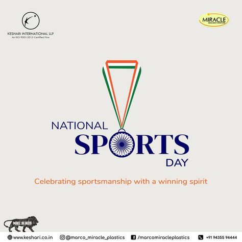 One spirit, one team, one win. Celebrating sportsmanship with a winning spirit. Happy National Sports Day. . . #nationalsportsday #sports #india #hockeyindia #sportsday #hockey #athlete #dhyanchand #neerajchopra #boxing #kheloindia #badminton #indiansports #asiangames #kabaddi #athletics #shooting #sport #football #instagood #motivation #javelin #sainanehwal #hockeyplayer #Guwahati #Assam #marcomiracle National Sports Day Poster, Sports Day Poster, Dhyan Chand, Shooting Sport, National Sports Day, Asian Games, Sports Day, Sport Football, Hockey Players