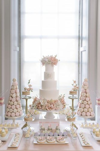 From Vintage To Modern Wedding Dessert Table Ideas ★ See more: https://www.weddingforward.com/wedding-dessert-table-ideas-vintage-modern/7 Dessert Bar Wedding, Wedding Sweets, Wedding Cake Table, Wedding Dessert Table, Unique Desserts, Wedding Dessert, Dessert Buffet, Dessert Bar, Candy Table