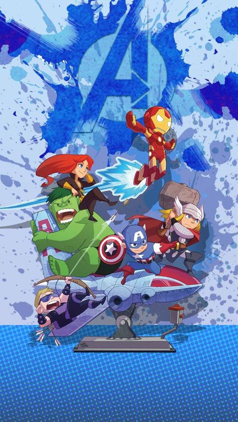 Chibi Avengers Wallpaper Avengers, 2000 Wallpaper, Marvel Cartoon, Comic Superhero, Chibi Marvel, Baby Avengers, Avengers Cartoon, Avengers Poster, Marvel Cartoons