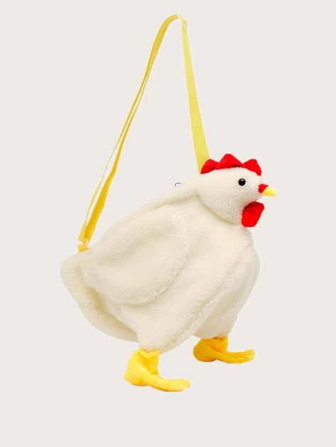 Cartoon Shaped Crossbody Bag | SHEIN USA Fluffy Chicken, Preppy Bags, Cartoon Chicken, Cartoon Bag, Plush Bags, Cute Chickens, Women Crossbody Bag, Novelty Bags, Pet Chickens