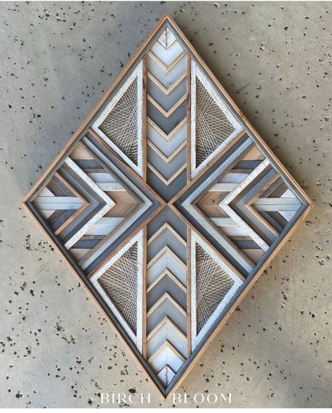 Wall Decoration Aesthetic, Lath Art, Aztec Wall Art, Decoration For Bedroom, Wood Art Diy, Decoration Aesthetic, Wood Wall Art Diy, Cabin House, Wooden Pattern