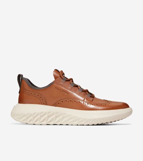 Men's ZERØGRAND WFA Sneaker Oxfords in Brown | Cole Haan Cole Haan Mens Shoes, Work Travel Bag, Comfortable Work Shoes, Gentleman Shoes, Oxford Boots, Cole Haan Zerogrand, Cole Haan Men, Men Sneakers, Leather Products