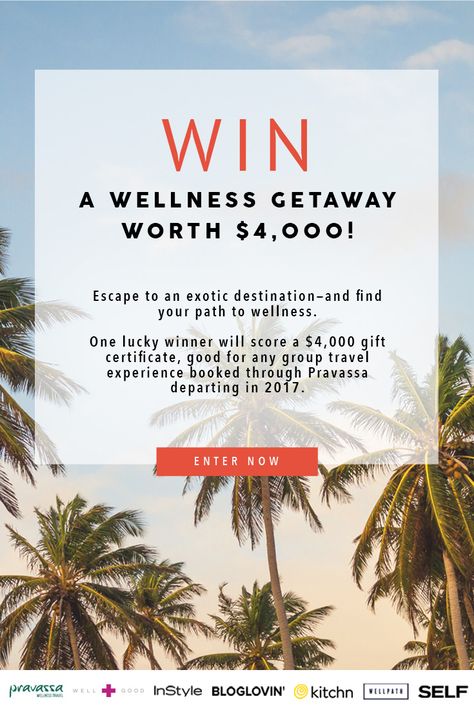 Wellness Vacation, Contests Sweepstakes, Sweepstakes Giveaways, Wellness Travel, Giveaway Contest, Enter To Win, Travel Around The World, Get Healthy, Healthy Choices