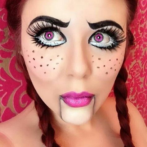 Ventriloquist Ventriloquist Makeup, Scary Doll Makeup, Puppet Makeup, Doll Lips, Doll Makeup Halloween, Doll Face Makeup, Fantasy Make-up, Halloween Makeup Diy, Halloween Makeup Scary