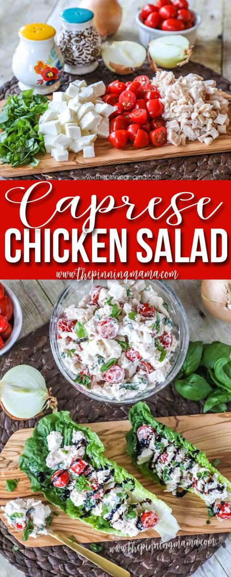 Salad Recipes Low Carb, Chicken Salads, Caprese Chicken, Summer Salad Recipes, Chicken Salad Recipes, Fresh Mozzarella, Summer Salads, Chicken Salad, Soup And Salad