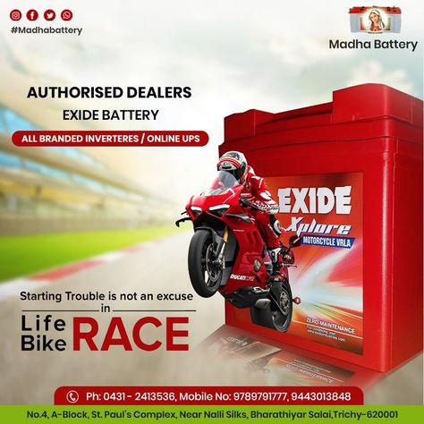 Exide Battery, Battery Logo, Battery Shop, Graphic Design Tutorials Learning, Chef Clothes, Media Sosial, Car Ads, Graphic Design Tutorials, Car Battery