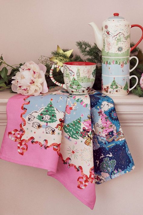 Christmas Sky Set of 2 Tea Towels | Cath Kidston Cath Kidston Christmas, Oven Glove, Cath Kidston, Kitchen Tea, Bags Fashion, Kitchen Tea Towels, Christmas Prints, Christmas Colors, Kids Bags